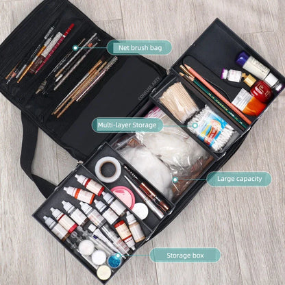 Nová velká kapacita make-up bag Multi-vrstva manikúra kadeřník vyšívací sada pro kosmetiku kosmetika