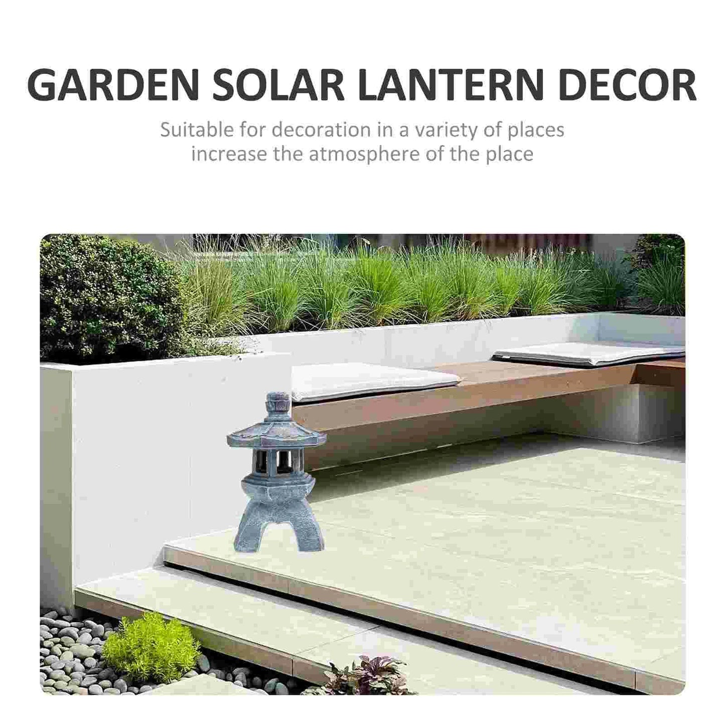 Pagoda Garden Solar Estatua al aire libre Ligera iluminación de la linter