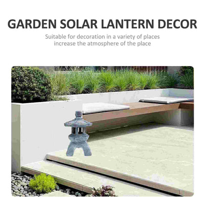 Pagoda Garden Solar Estatua al aire libre Ligera iluminación de la linter