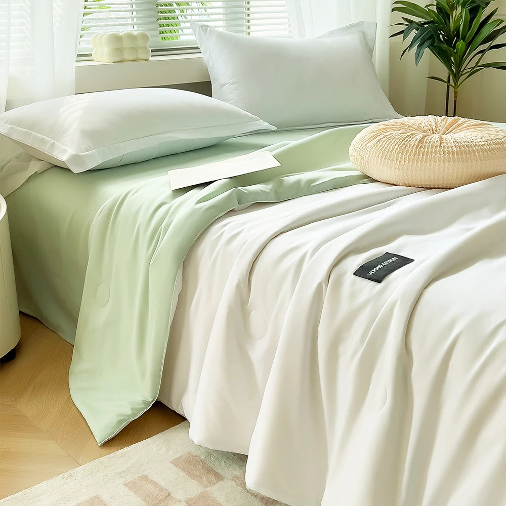 YanYangTian Solid color Spring Summer quilt blanket bed cover two-sided quilted comforter 150 200 single bed king queen