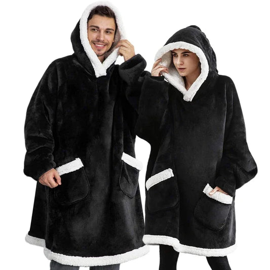 Warme dicke TV -Kapuzepullover Decke Unisex Riesenpocket Erwachsene und Kinder Fleece gewichtete Decken für Betten reisen nach Hause