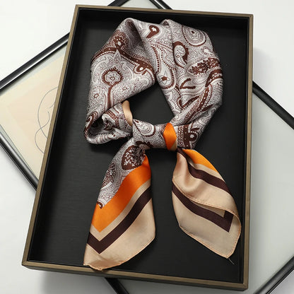 70x70cm Femenina de seda Silk Feeling Neck Square Office Office Muffler Camufler Atendedores de vuelo Ayuntades de pañuelo Rings Wrap