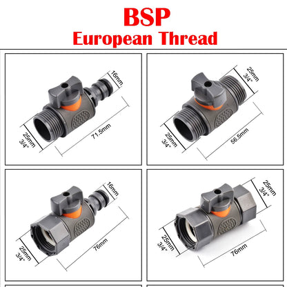 1/2" 3/4" 1 Inch Garden Hose Quick Connector Stopwater Connector Garden Tap Water Gun Coupler Watering Pipe Fitting