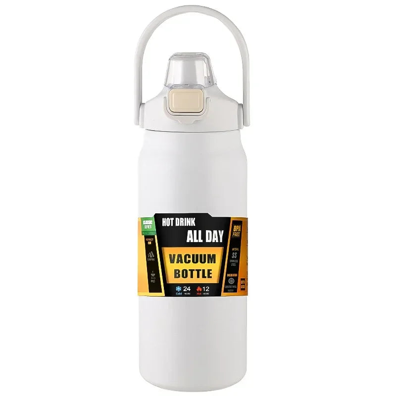 304 Stainless Steel Thermos Portable Outdoor Thermal Mug Tumbler Vacuum Flasks Cold and Hot Sports Water Bottle with Straw
