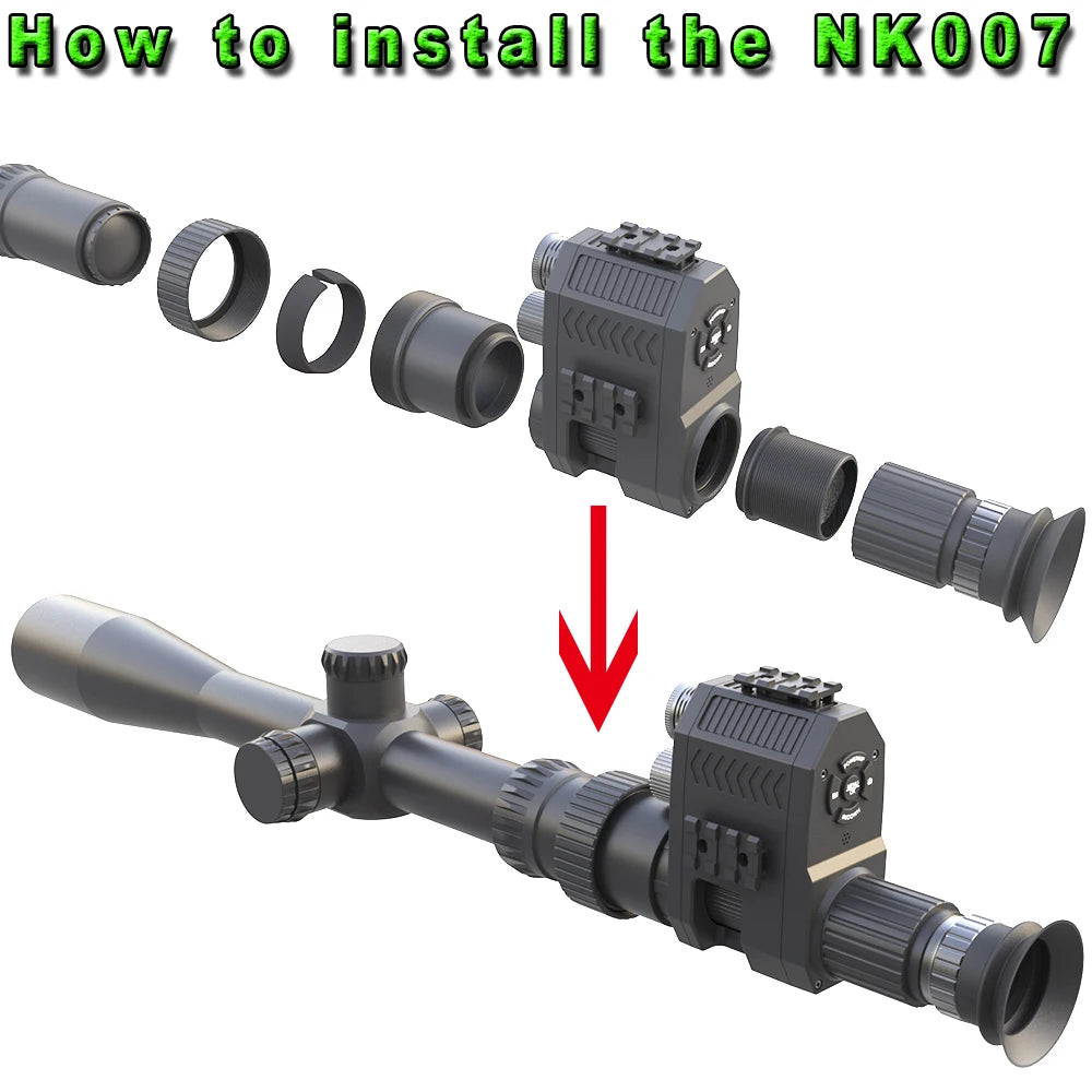 NK007 Night Vision Monocular 1080p 200-400m Camogramme de portée infrarouge avec chargeur de batterie rechargeable Multiple Language
