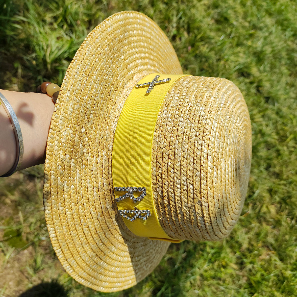 Sommerforælder-barn hvede halmstrå halm hat solskygge sol hat kvinder og børns strå hat mode farvematching