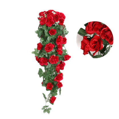 Kunstige hængende blomster Fake Rose Vine Hanging Plant