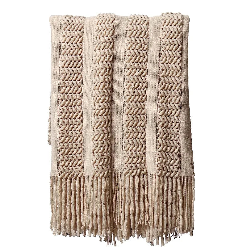 Khaki i thurur i thurur batanije mbulesë me tassel
