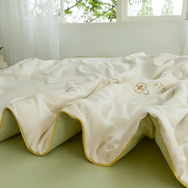 Sommeris silke sommer cool quilt sæt af fire, maskine vaskbart, vandvaskbart, åndbart om sommeren