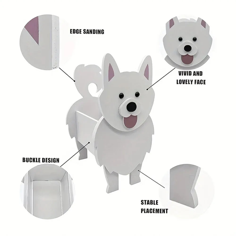 Hage blomster potte søt hundeformet planter samoyed labrador shepherd dog vase pots pvc hjem utendørs hage dekor blomsterpotter