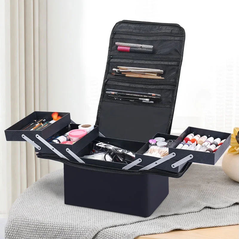 Nová velká kapacita make-up bag Multi-vrstva manikúra kadeřník vyšívací sada pro kosmetiku kosmetika