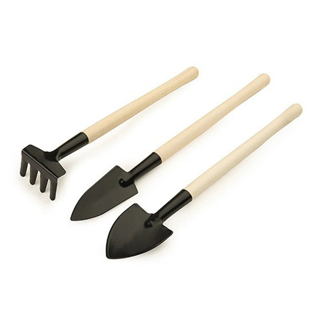3pcs / set mini outils de jardinage kit de plantation miniature pour fleurs kit de plantation de plante en pot