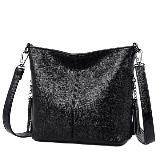 Vysoko kvalitná mäkká koža kabelka módna dámska taška na rameno Messenger Trend 2024 Designer Tassel Bag Luxusná dámy kabelka vak