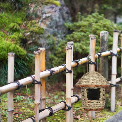 Hængende kolibri Fugl House Bird's Nest in Straw Garden Nest Woven House Hut Straw Bird House House Handwoven H5G8