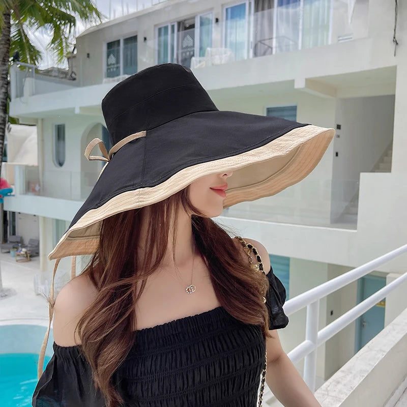 Femmes grandes plage de plage Sun Sun Summer Double côté côté solde pêcheur Caps de chapeau pour femmes chapeaux de seau de soleil pour femmes