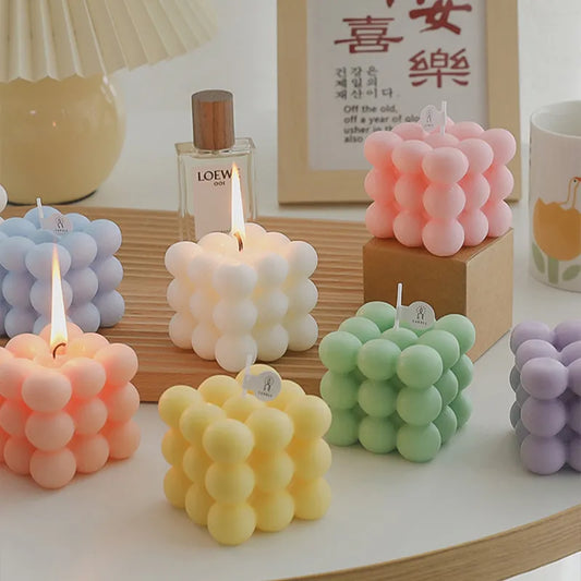 Ins Style Bubble Cube Candela fatta a mano Candele profumate Aromaterapia di soia Candela di cera per matrimonio Candele per la festa Decorazione della casa