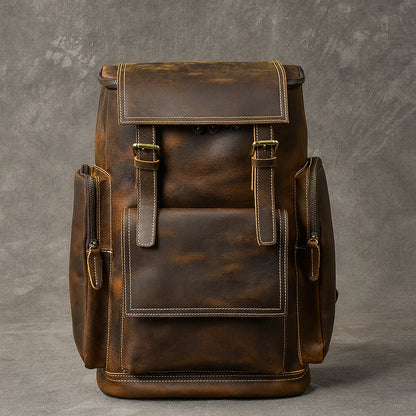Cazzo vintage Crazy Genuine Backpack in pelle uomini uomini in pelle Stucker Rucksino Male Backpack M814