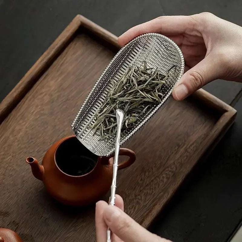 2Pcs/Set Alloy Weaving Chaze Tea Shovel Set Handmade Coffee Bean Taking Tools Traditional Kung Fu Tea-scoop Accessories