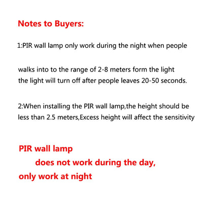 PIR sensor LED Modern Outdoor Waterproof Wall Lamp Indoor Bedroom Living Room Balcony Wall Light Home Lighting Aluminum Wall