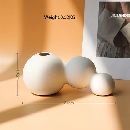 Nordic White Vases Living Room  Home Decor Room Decor Pottery And Porcelain Vases For Artificial Flowers Decorative Figurines
