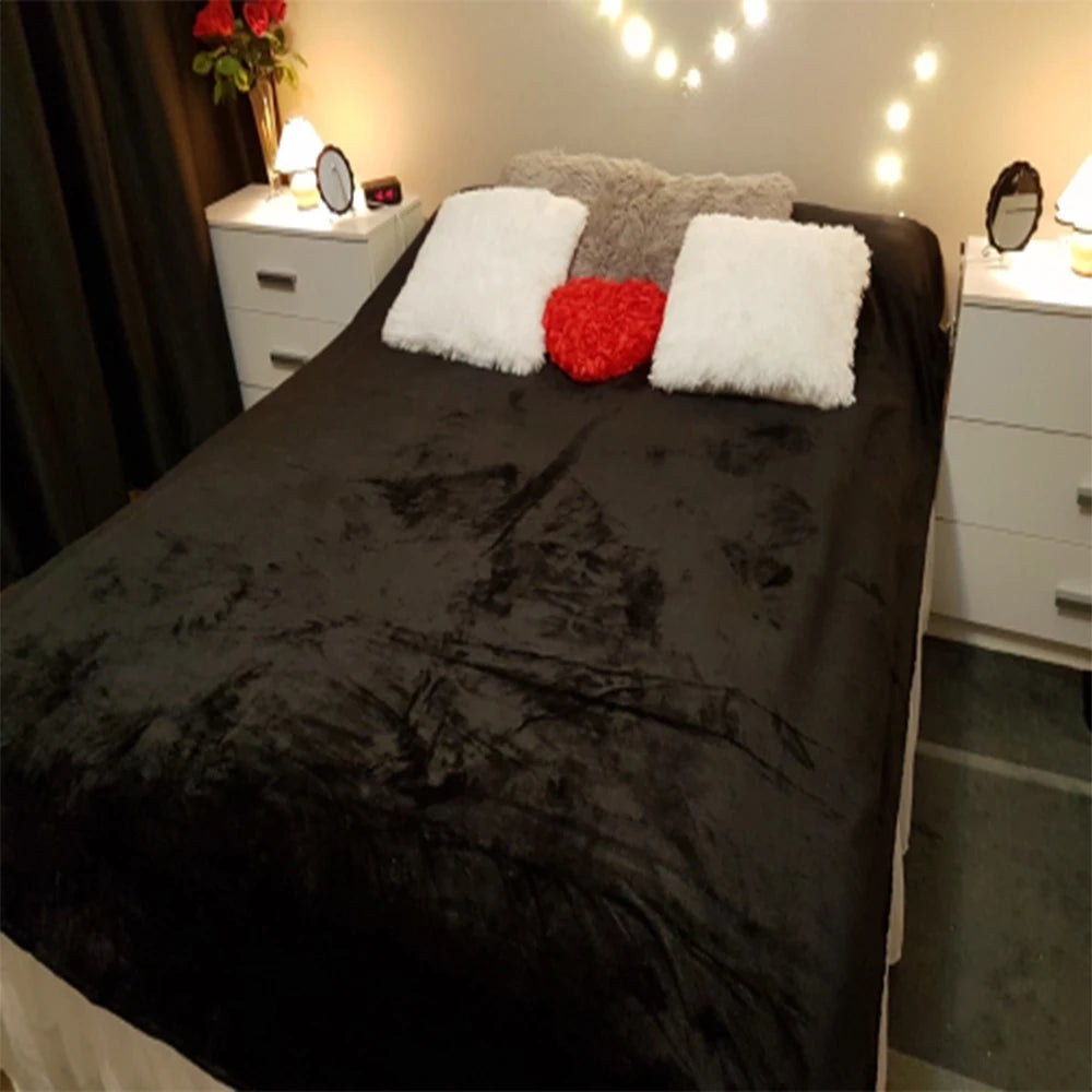 Blød varm koral fleece flanel tæpper til senge faux pels mink kast solid farve sofa cover sengetæppet vinter plaid tæpper