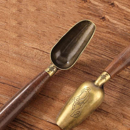 1pcs Tea Spoon Ebony Teaspoon Solid Wood Retro Creative Tea Shovel Tea KongFu Tea Ceremony Accessories Gift