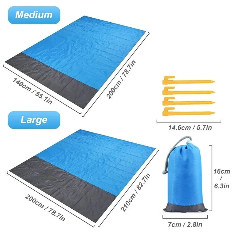 Mat de pique-nique de poche en nylon de camping extérieur étanche à la pelouse pliable pratique tapis imperméable