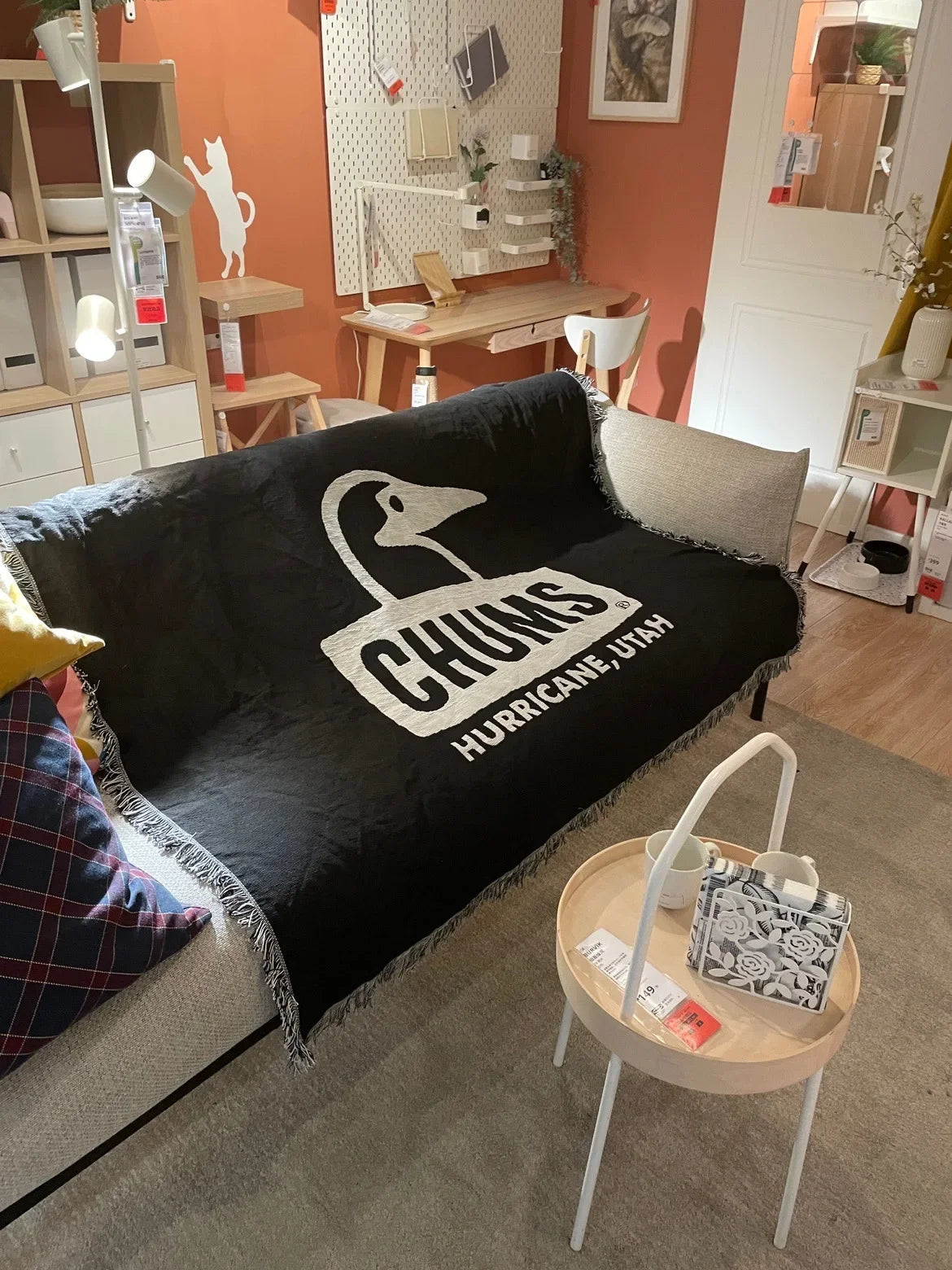 Premium American Branded Outdoor Camping Tæppe med kvaster Bed Tapestry Tæpper og kast Sofa Kast Hood Fluffy Hjemtekstil