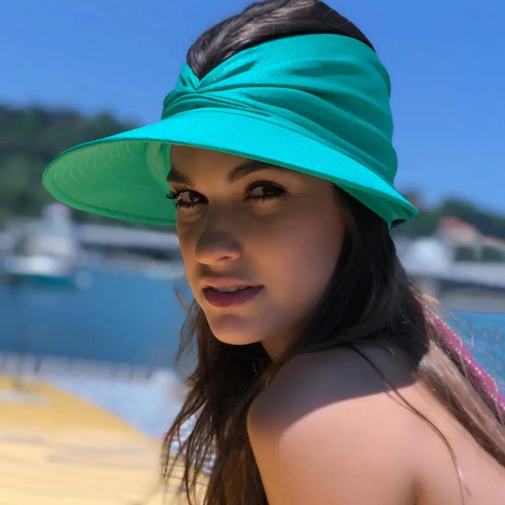 Summer Beach Hat Big Visor Sun Hats fyrir konur Big Visor Sun Hat