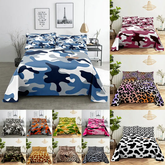 Kamuflažni krevet Set Set posteljina Posteljina Jastuci Kralj King dvostruka veličina 220x240 Leopard za spavaću sobu mekani blizanac puni singl
