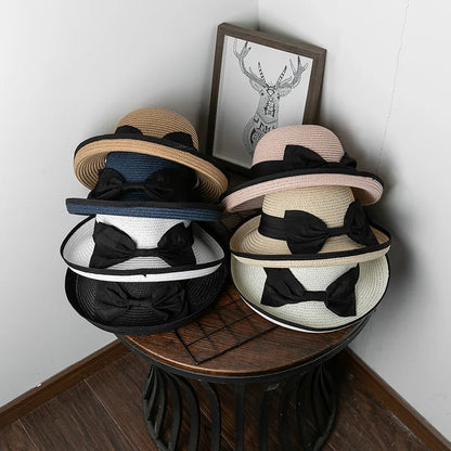 Muoti kesä Panama Beach Straw Hat for Women Beach rullattu auringonhattu rento matkakorkki Yksinkertainen leveä keulahattu Casquette