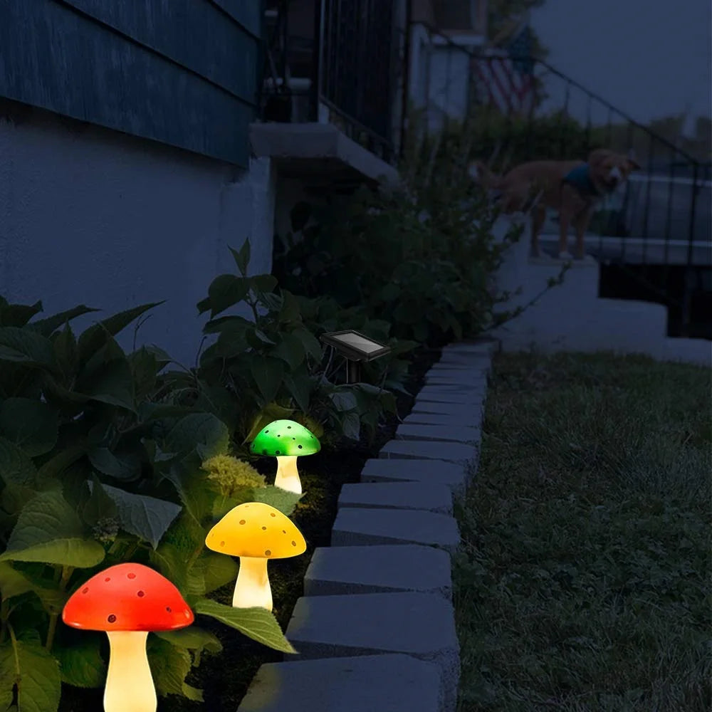 Champignon solaire jardin léger extérieur décor 8 modes imperméables de la lampe de champignons étanche
