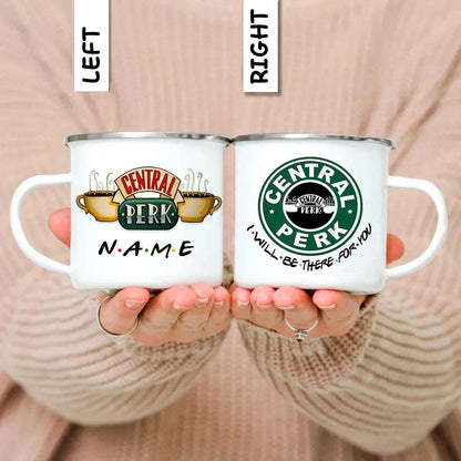 Personalised Name Friends Tv Show Central Perk Mug 11oz Enamel Wholesale Coffee Mugs Tea Cup Gift For Friends Dropshipping