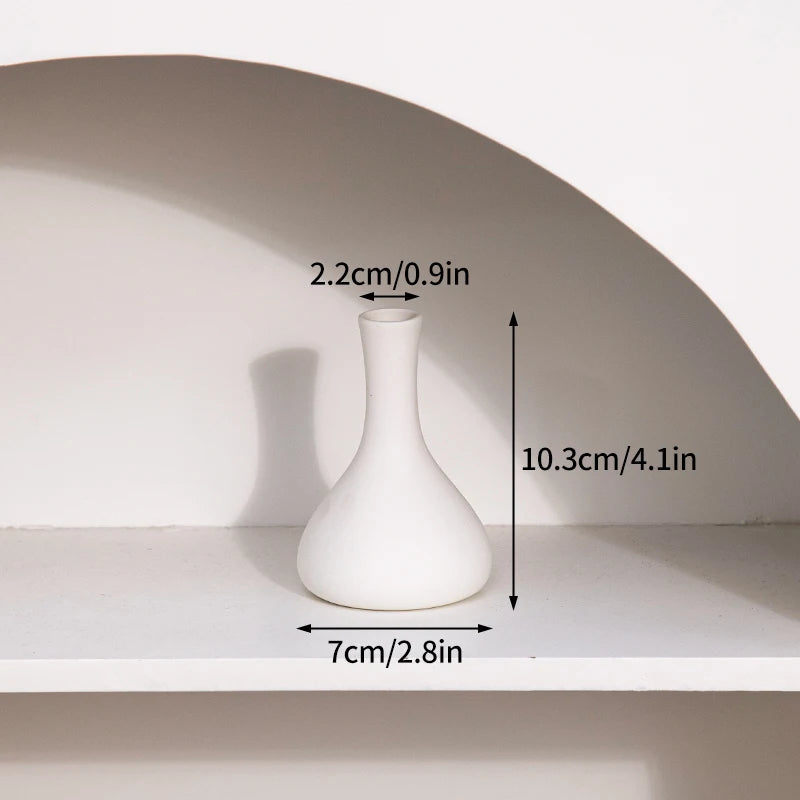 White Ceramic Vase Modern Decorative Vase for Pampas Grass Minimalist Flower Vases for Centerpiece Wedding Office Home Decor