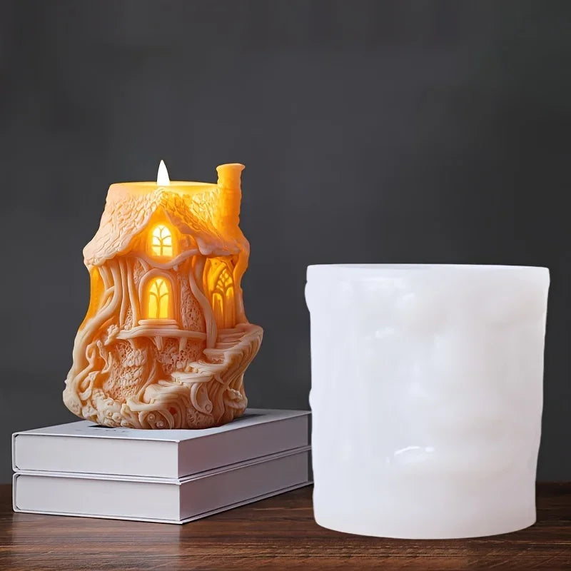DIY Castle shaped Candle Silicone Mold House Candle Mould European style Villa Dome House Castle Resin Concrete Gypsum Molds