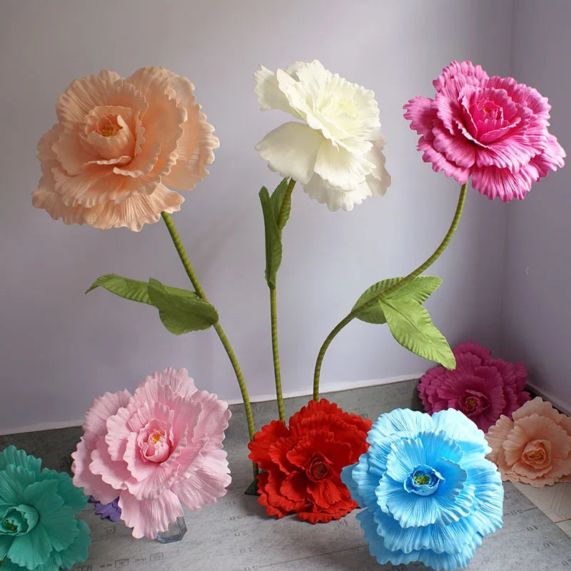 80 cm géant pe mousse rose simulation fleurs branche de mariage décoration décoration pivoine jardin wall route cité la fête de la fête