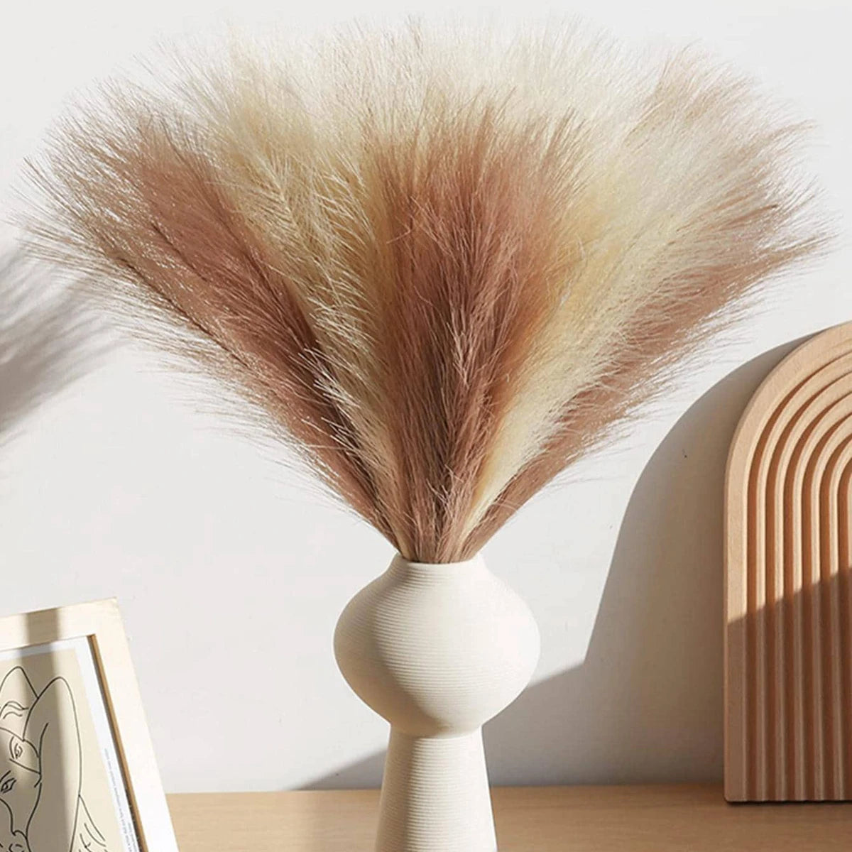10PCS Artificial Pampas Grass Crafts Bouquet For Home Wedding Decora Accessories Party Room Decor Bedroom Vase Fake Plant Reed