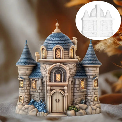 DIY Castle shaped Candle Silicone Mold House Candle Mould European style Villa Dome House Castle Resin Concrete Gypsum Molds