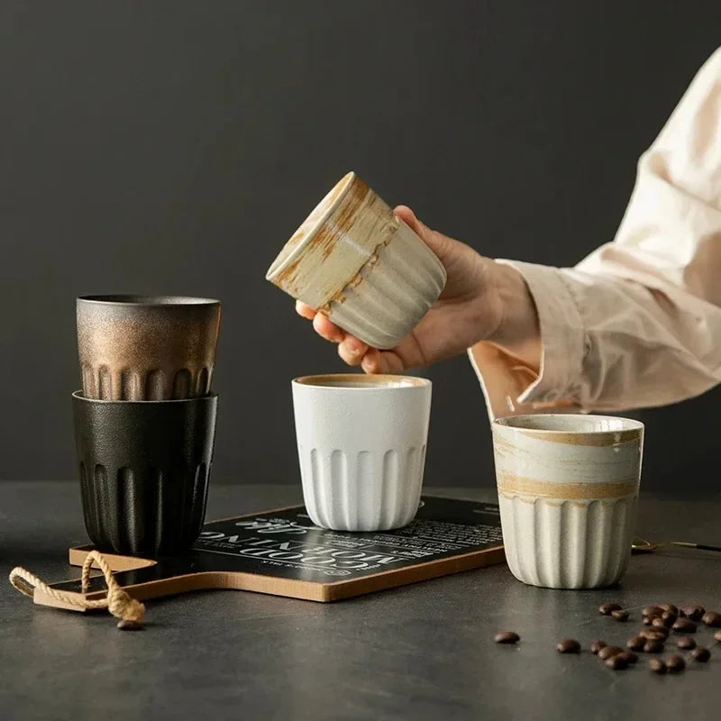 Restaurant Kiln Coffee Cup Ceramic Cup Office Mug Large Water Cup Japanese Simple Gradient Cup Beverage Utensils Kitchen