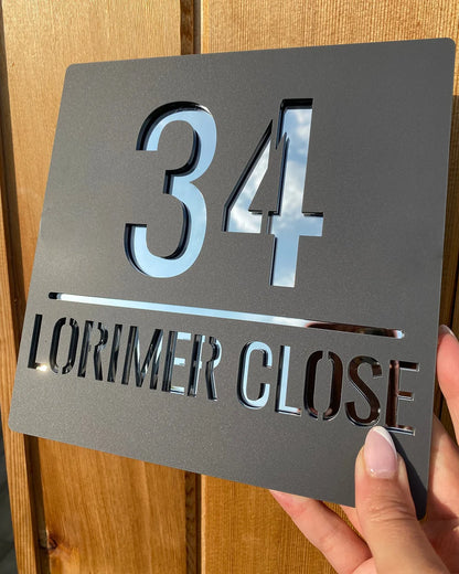 Numero di casa acrilico personalizzato Matt Black MODERN NUMERI MODERNO CHIEDI ALLIVERSIO PLAGO TAGLIO NUMERO FLUSCHIO CUSTORO 3D 3D