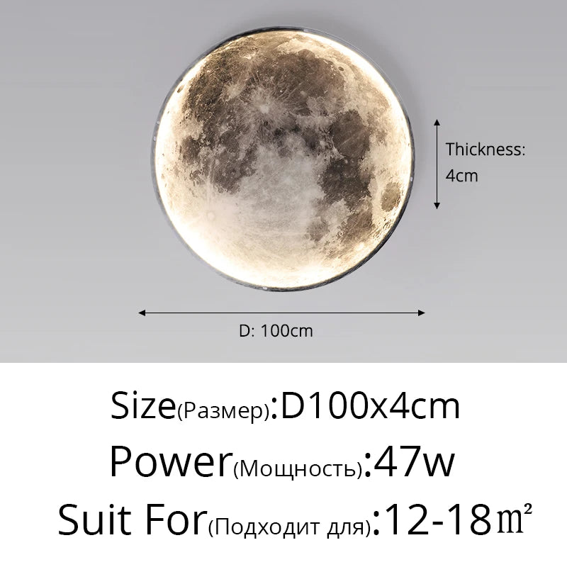 Nordic modern creative moon Earth LED wall lamp living room, bedroom study dining room decorative wall lamp/ceiling light