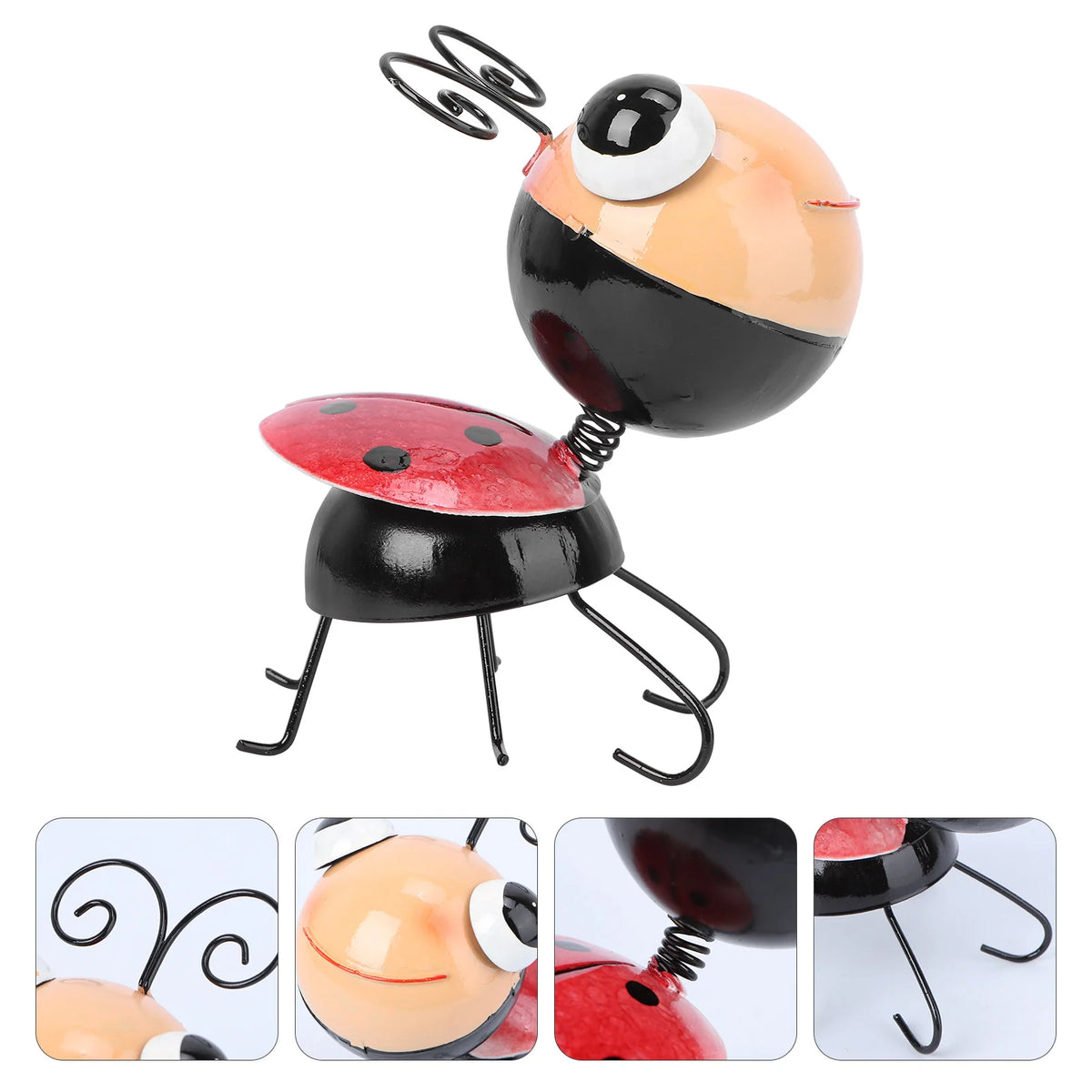 Metal Ladybug Garden Decor Ladybug Figurin Metal Ant Garden Statues Lawn Ornament Hanging Wall Sculpture Decoration til gårdhave