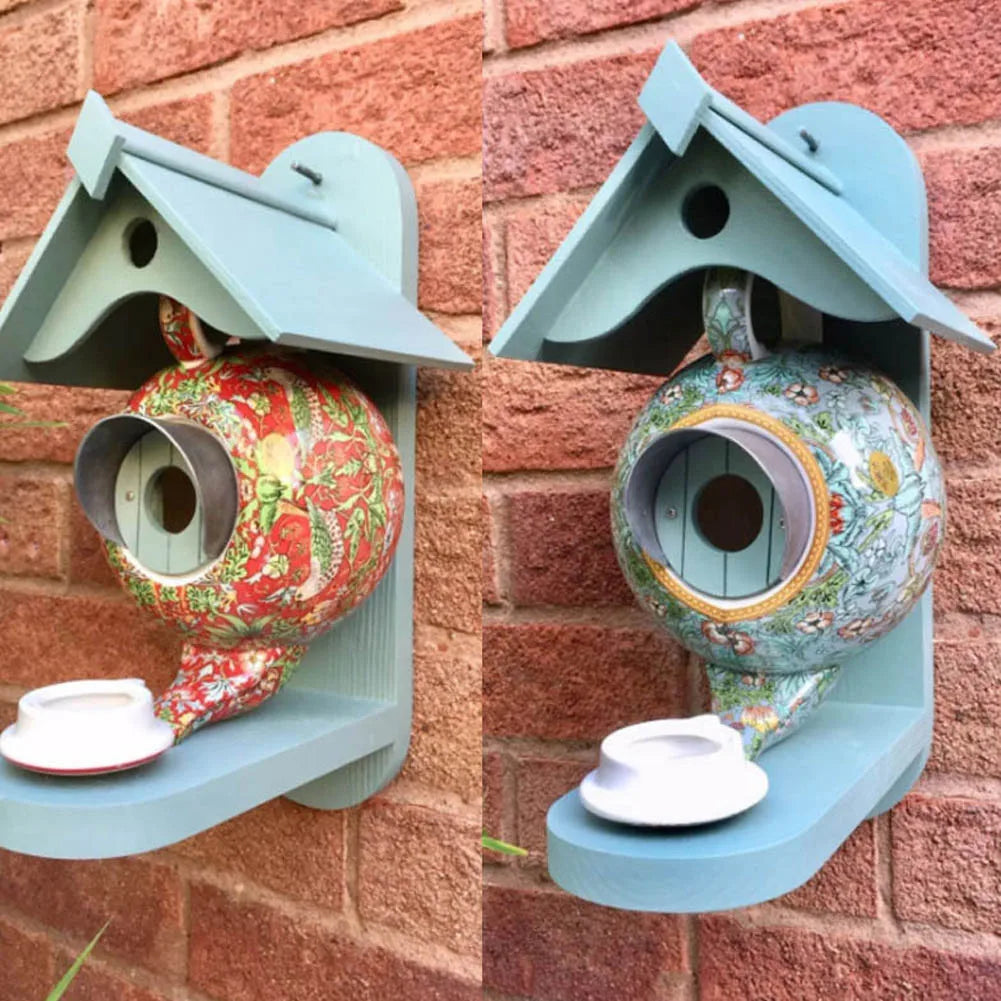 Shtëpi Hummingbird për dekorimin e ushqimit të shpendëve çaj