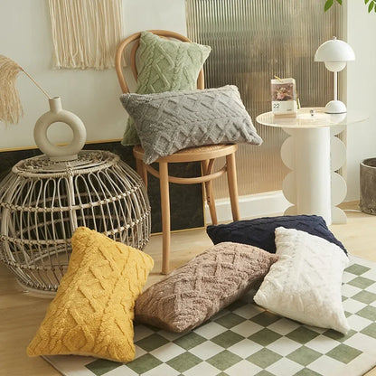 Jastëk jastëk dekorativ shtëpiak i bardhë rozë retro retro me gëzof të butë hedh jastëk për mbulesë jastëku të divanit të divanit 45x45 përqafime jastëkësh