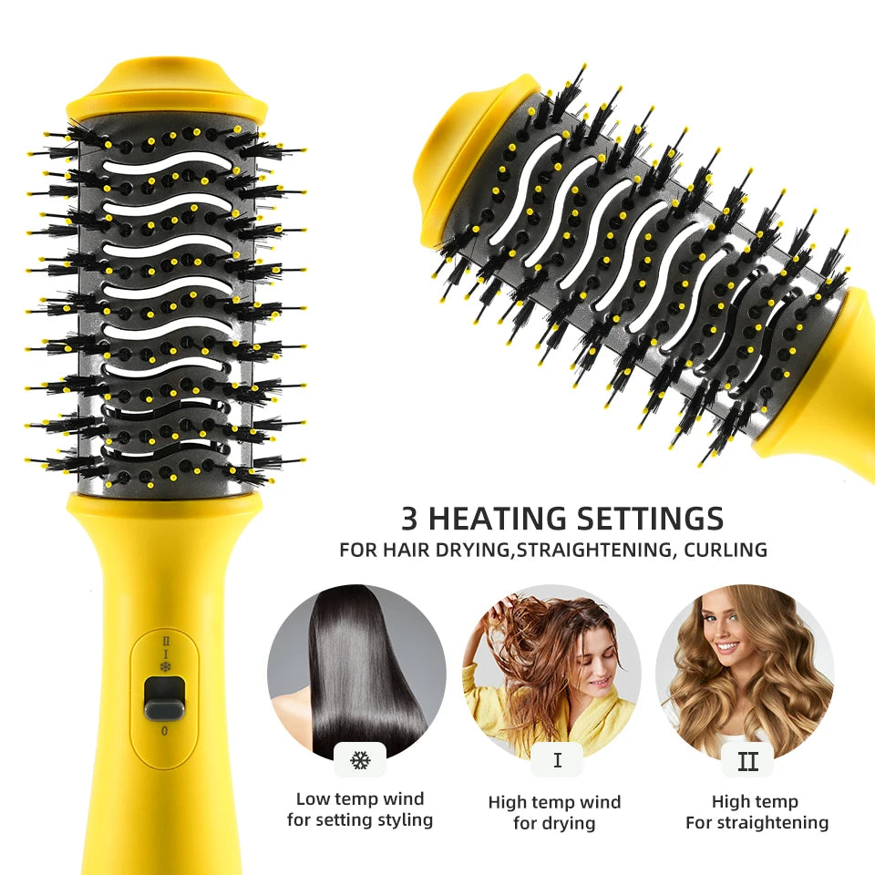 Brosse de 3 po Brosse à air chaud sèche-cheveux en une étape et sèche-linge et sèche-linge Brosse de sèche-lin