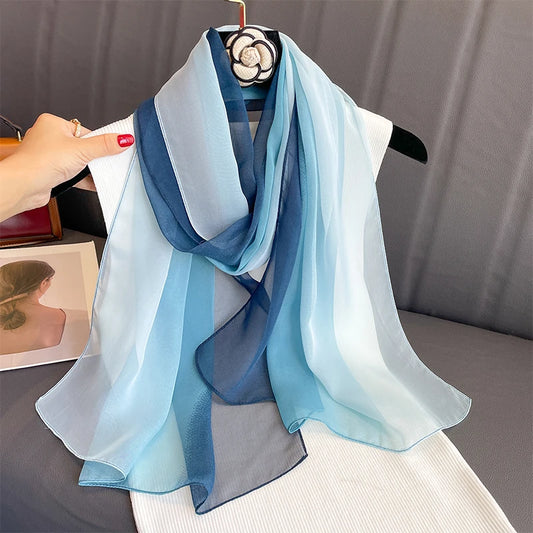 50 * 160cm Fashion Femmes Chiffon Gradient Scarf Châle Luxury Elegant Lady Poldoule Sun Protection Sun décorer les foulards