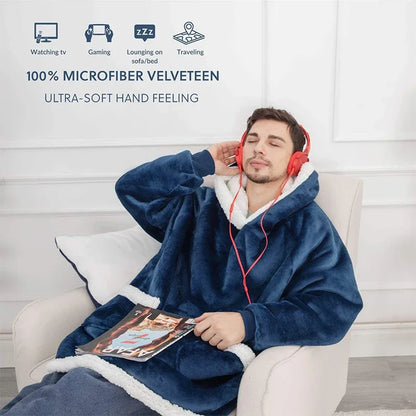 Warme dikke tv -sweater met tv -deken met tv