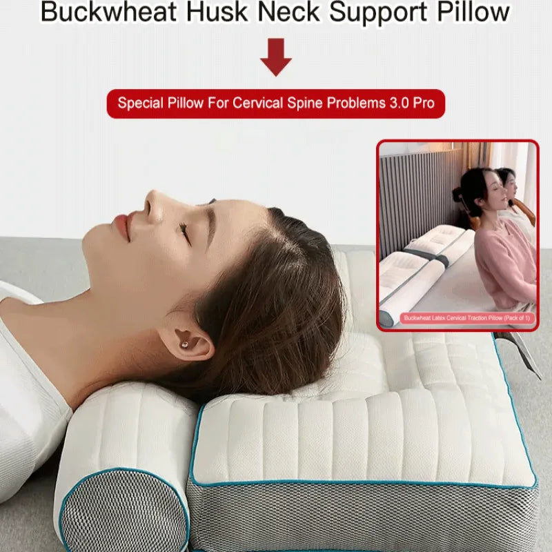 Oreiller anti-traction Protection du sommeil à la maison Spine cervicale Spine Cylindrical Sangué + Feuille de latex + Plume Ultra-Fine Oreiller unique