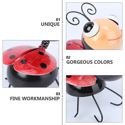 Metal Ladybug Garden Decor Ladybug Figurin Metal Ant Garden Statues Lawn Ornament Hanging Wall Sculpture Decoration til gårdhave