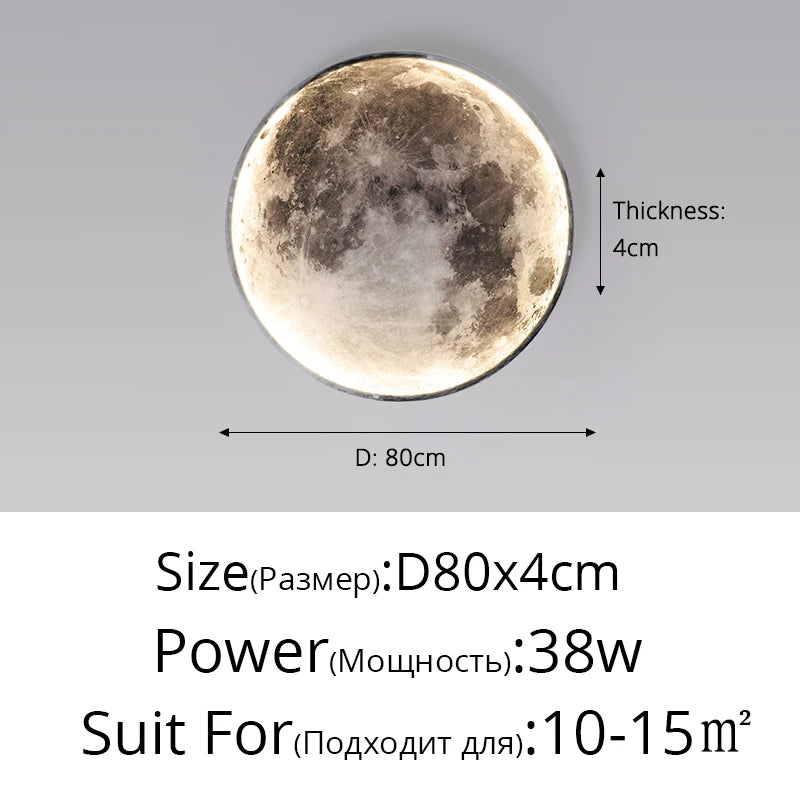 Nordic modern creative moon Earth LED wall lamp living room, bedroom study dining room decorative wall lamp/ceiling light